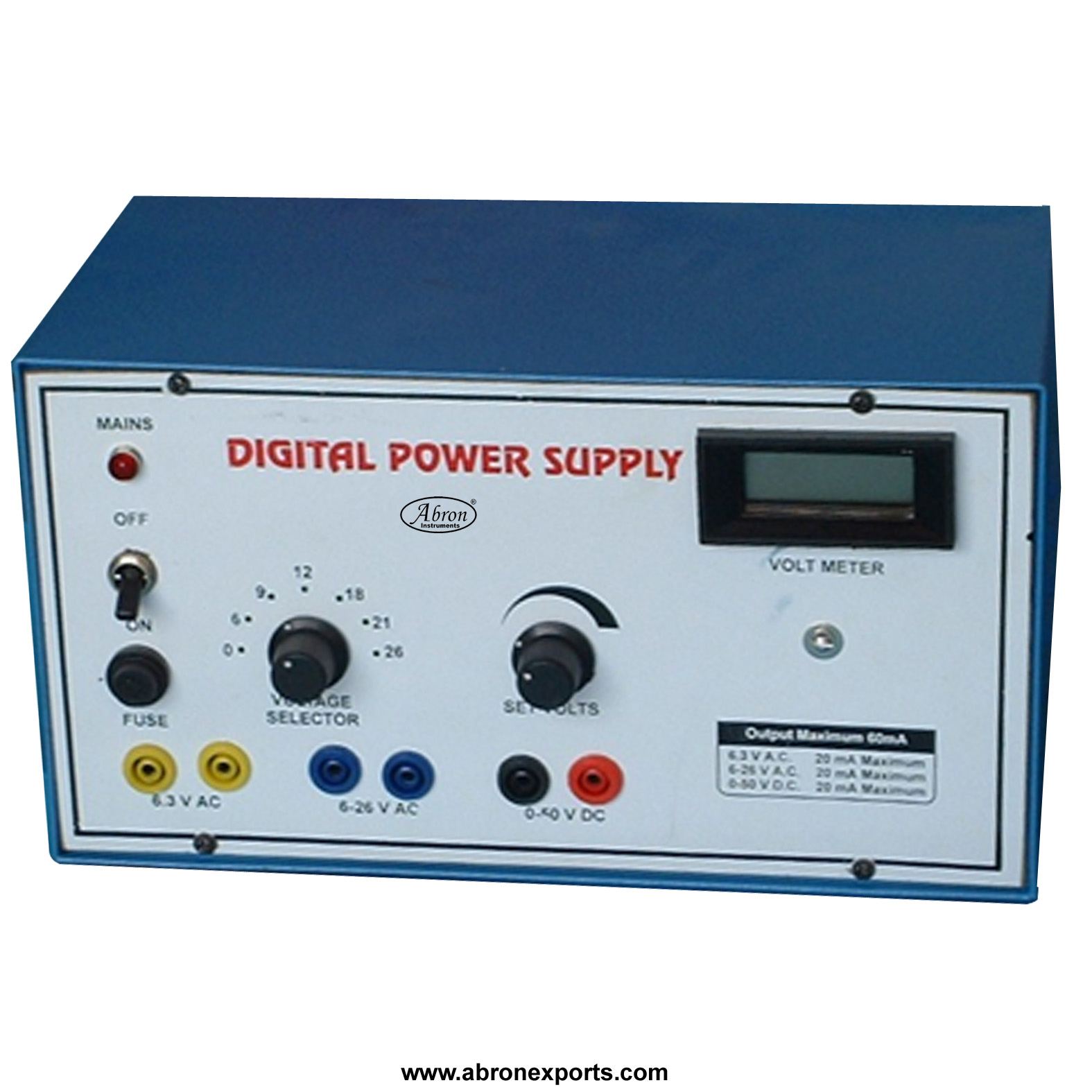Power Supply Stabilized 1 Digital LCD meters LT 6.3V Fixed HT 0-40V DC Bias 0-25V DC Selectable by knob-switch with sockets AE-1375DL	